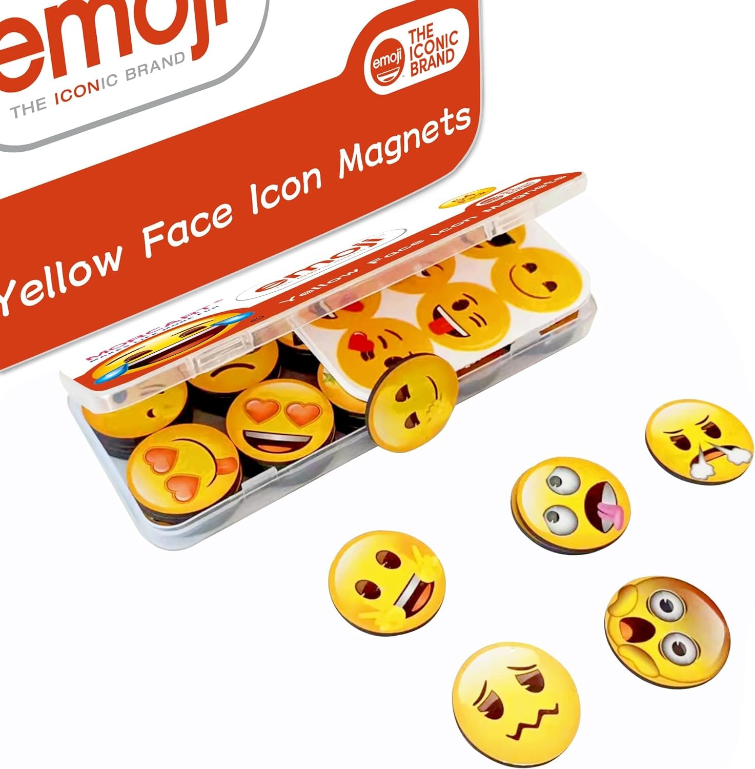 54PCS Emoji Fridge Magnets Cute Locker Magnets with 24 Stickers