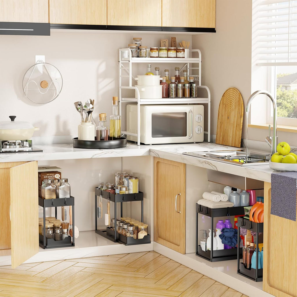 Space-Saving 2-Tier Under-Sink Organizer