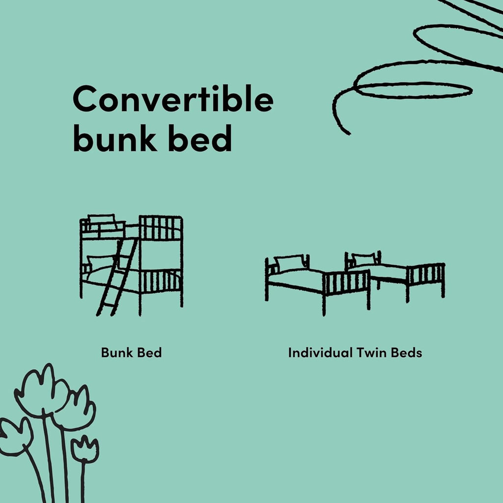 Caribou Twin-Over-Twin Bunk Bed, Gray