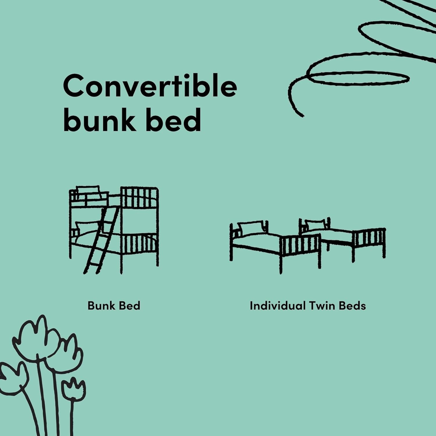 Caribou Twin-Over-Twin Bunk Bed, Gray