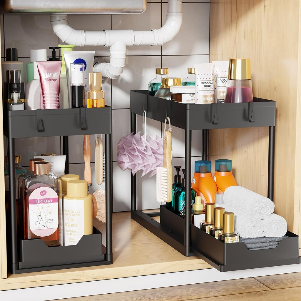 Space-Saving 2-Tier Under-Sink Organizer