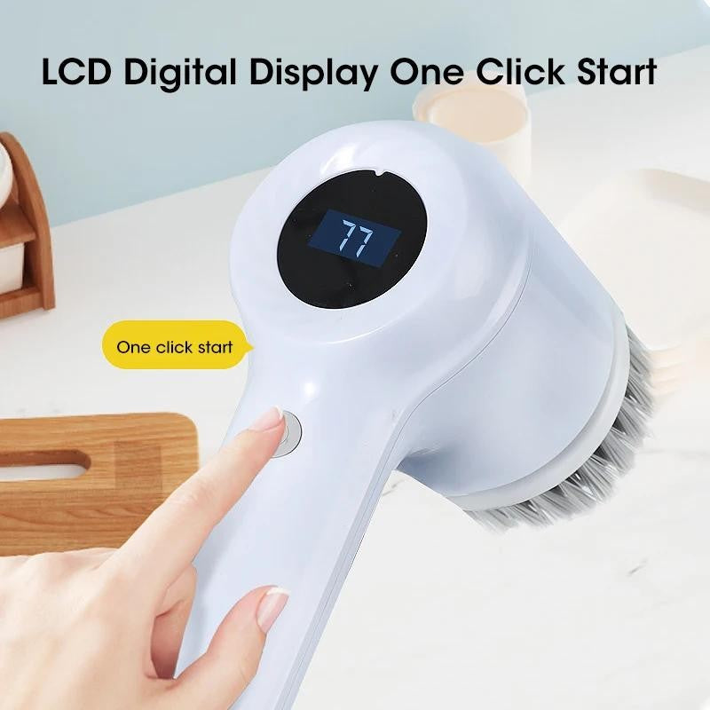 2025 Cordless Electric Spin Scrubber with 5 Brushes,Ipx7 Waterproof Rechargeable
