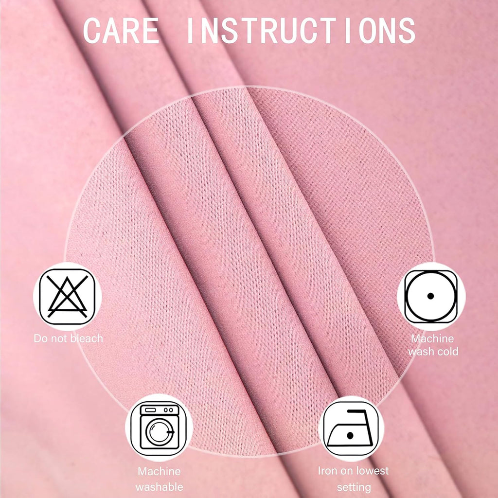 Baby Pink Blackout Curtains/42 X 63 Inch/Set of Two Panels Grommet Bedroom Curtains