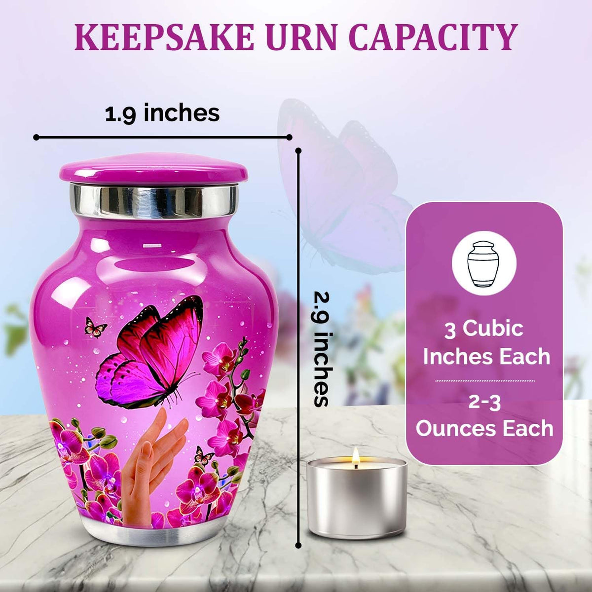 Small Urns for Human Ashes – Set of 4 Mini Keepsake Urns for Ashes, with Velvet Bag & Gift Box, Memorial Sharing Urns (Pink, Set of 4)