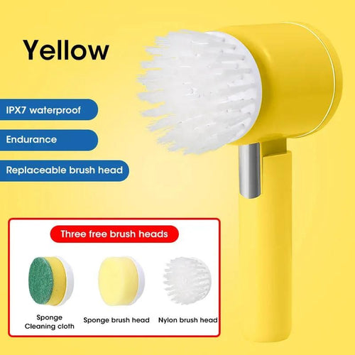 2025 Cordless Electric Spin Scrubber with 5 Brushes,Ipx7 Waterproof Rechargeable