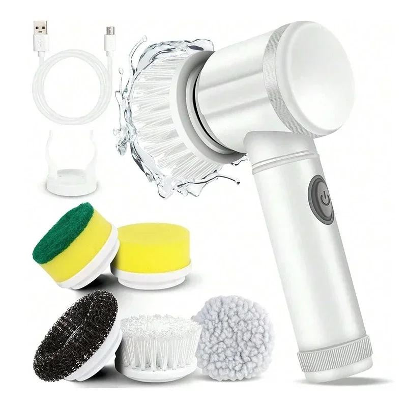 2025 Cordless Electric Spin Scrubber with 5 Brushes,Ipx7 Waterproof Rechargeable
