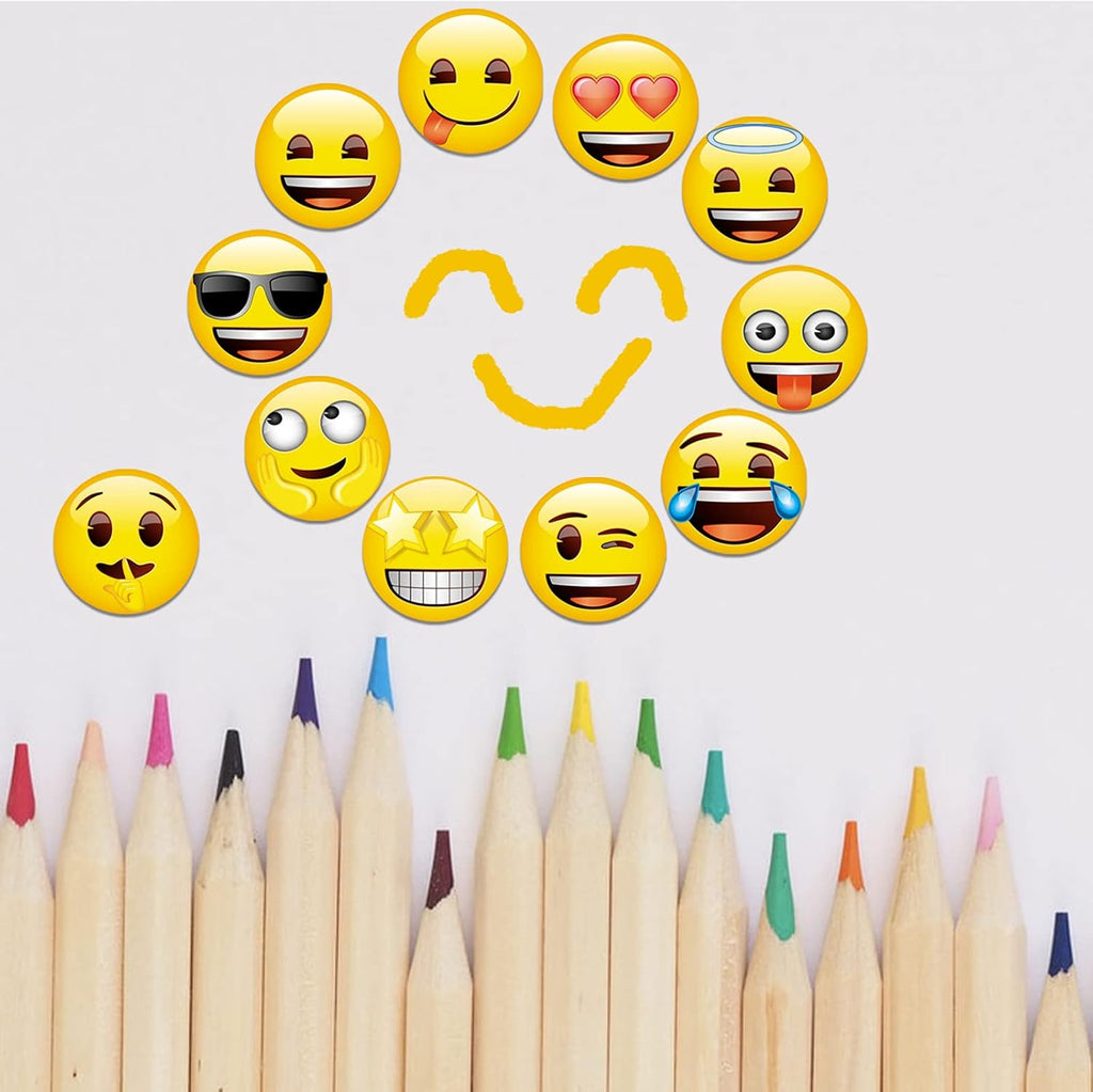 54PCS Emoji Fridge Magnets Cute Locker Magnets with 24 Stickers