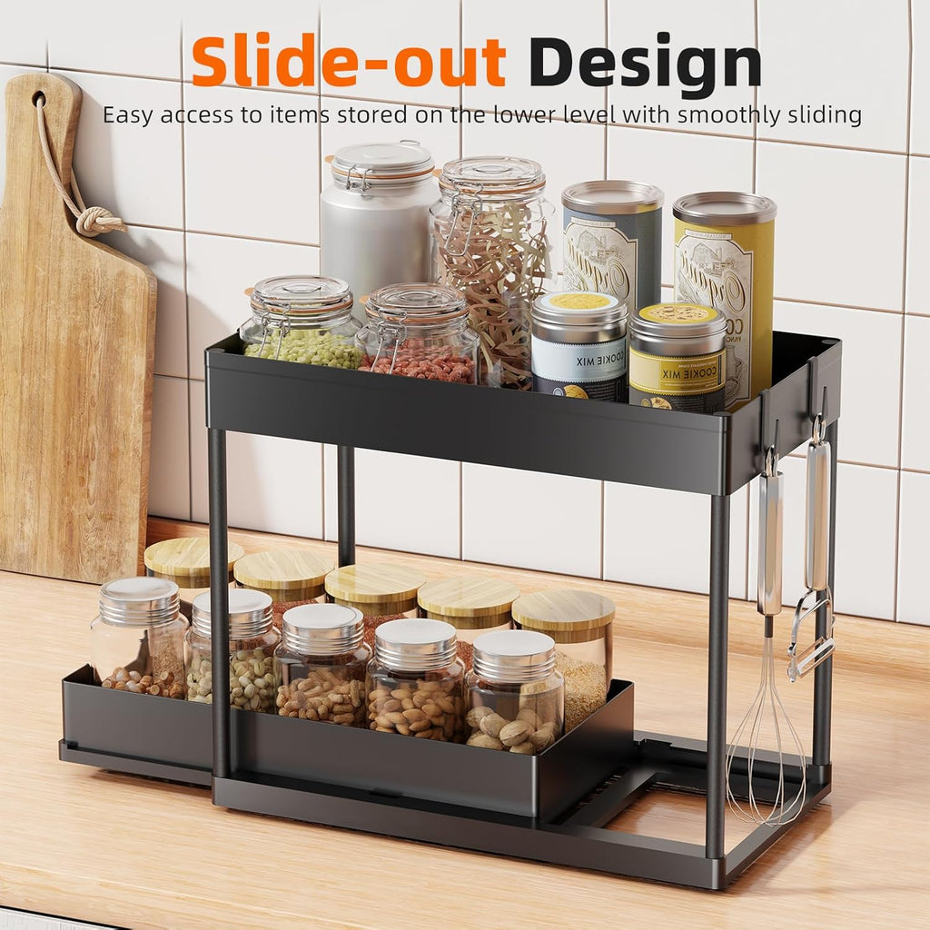 Space-Saving 2-Tier Under-Sink Organizer