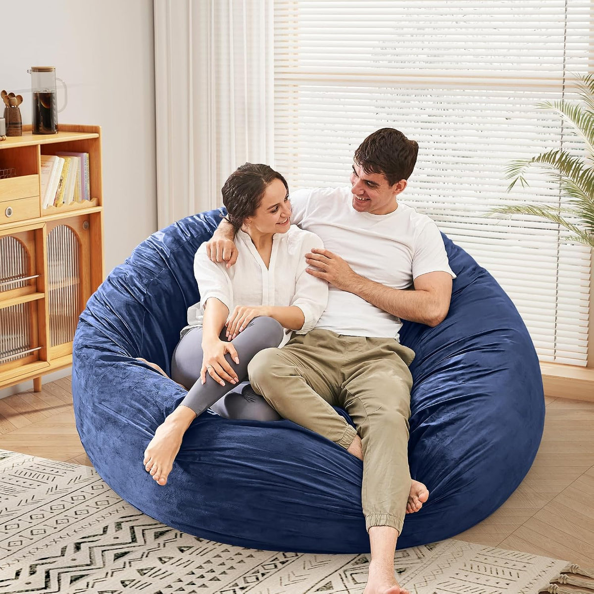 Bean Bag Chairs for Adults - Giant Bean Bag Convertible Floor Sofa