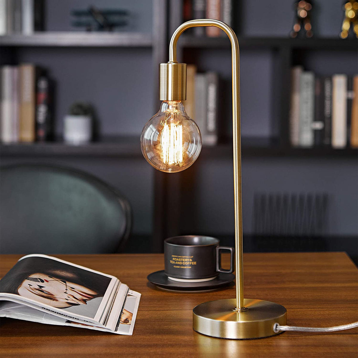 67433 Holden 18" Table Lamp, Matte Brass, Modern, Night Stand, Bedroom Décor, Living Room, Bedside Light