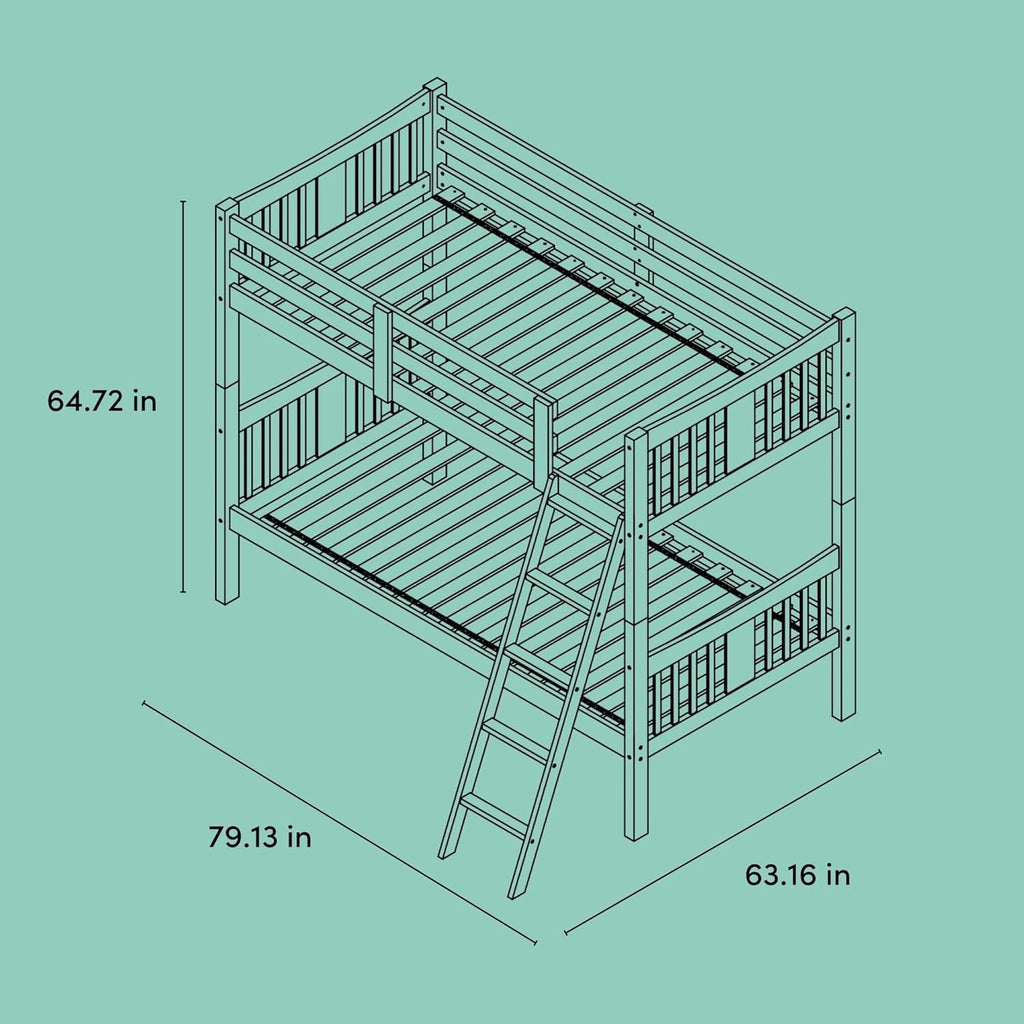 Caribou Twin-Over-Twin Bunk Bed, Gray