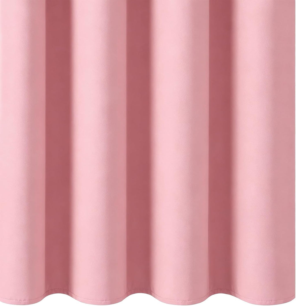 Baby Pink Blackout Curtains/42 X 63 Inch/Set of Two Panels Grommet Bedroom Curtains