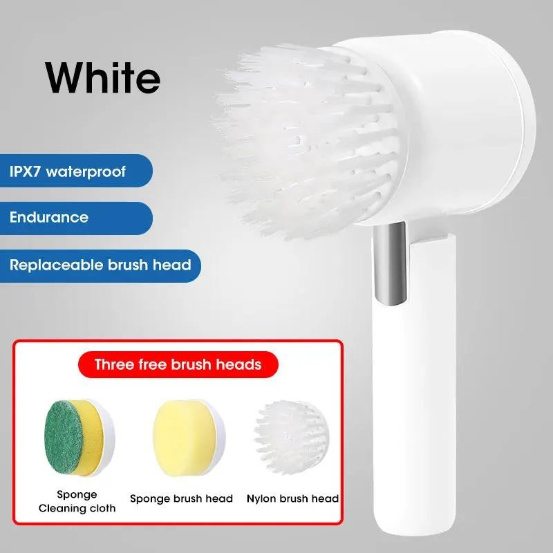 2025 Cordless Electric Spin Scrubber with 5 Brushes,Ipx7 Waterproof Rechargeable