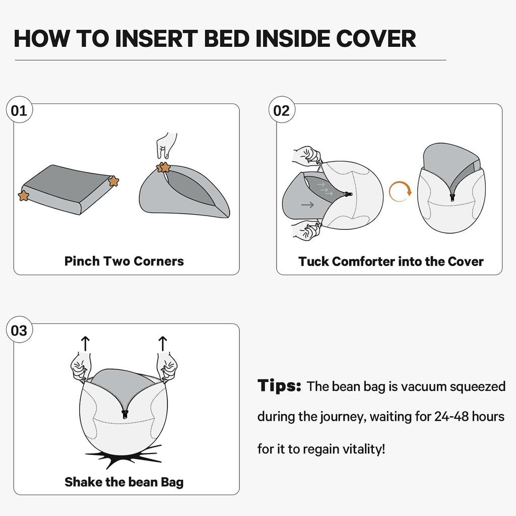 Bean Bag Chairs for Adults - Giant Bean Bag Convertible Floor Sofa