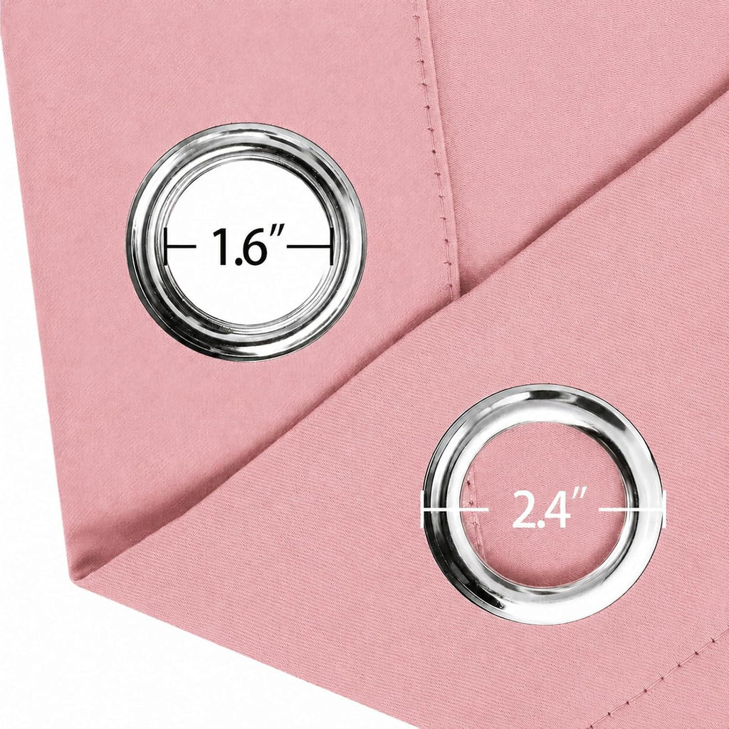 Baby Pink Blackout Curtains/42 X 63 Inch/Set of Two Panels Grommet Bedroom Curtains