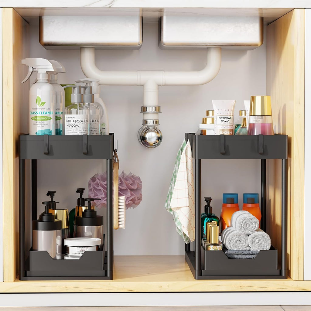 Space-Saving 2-Tier Under-Sink Organizer