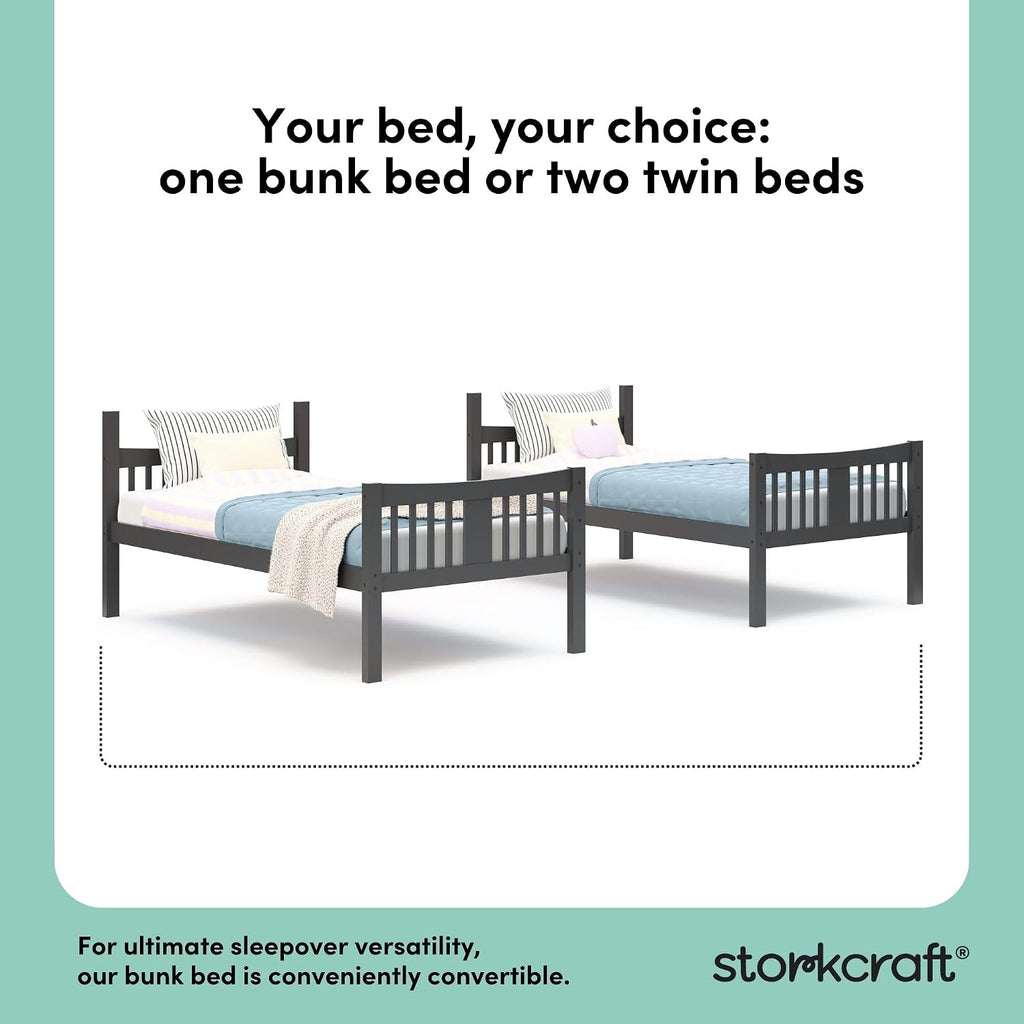 Caribou Twin-Over-Twin Bunk Bed, Gray