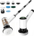 Cordless Electric Spin Scrubber with 7 Brush Heads, White