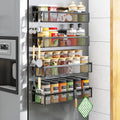 Magnetic Spice Rack for Refrigerator, Fridge Magnet Organizer with Moveable 8 Hooks, Magnetic Fridge Shelf for Kitchen Organization and Storage (4 Pack)