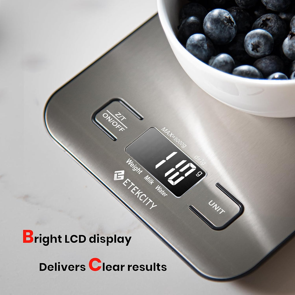 Food Kitchen Scale, Digital Grams and Ounces, 11Lb