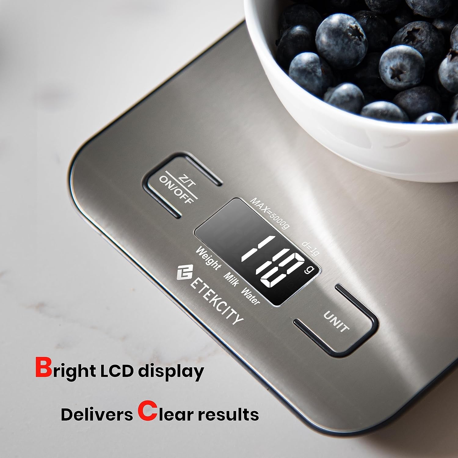Food Kitchen Scale, Digital Grams and Ounces, 11Lb