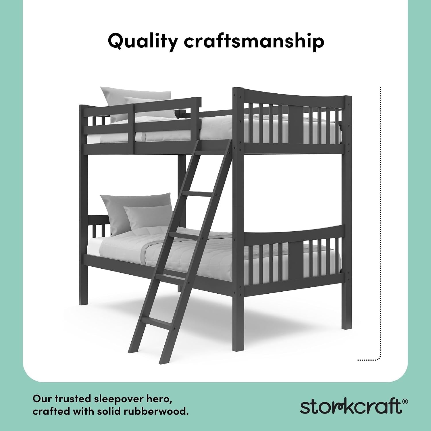 Caribou Twin-Over-Twin Bunk Bed, Gray