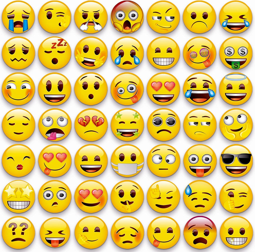 54PCS Emoji Fridge Magnets Cute Locker Magnets with 24 Stickers