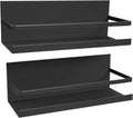 2 Pack Magnetic Spice Rack for Refrigerator,Heave Duty Magnetic Shelf for Kitchen,Magnet Book Shelf for Whiteboard,Space Container,Drill Free (Black)