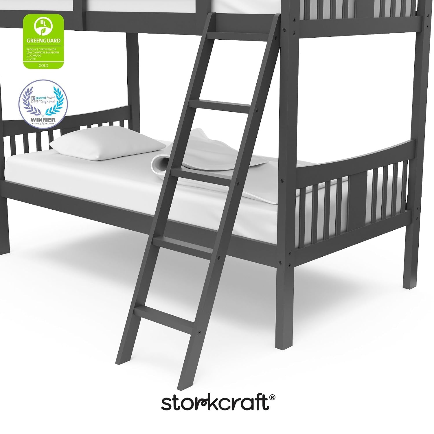 Caribou Twin-Over-Twin Bunk Bed, Gray