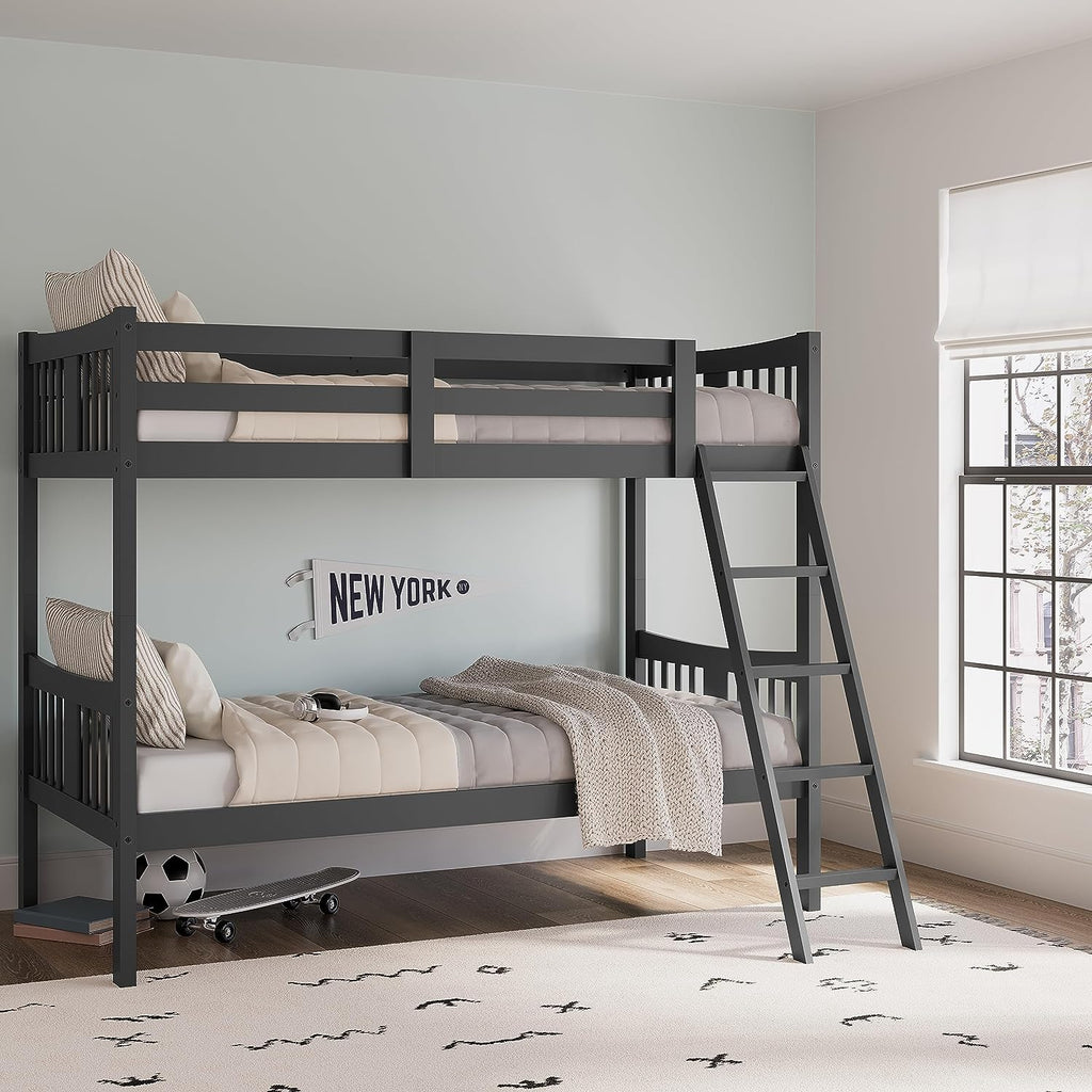 Caribou Twin-Over-Twin Bunk Bed, Gray