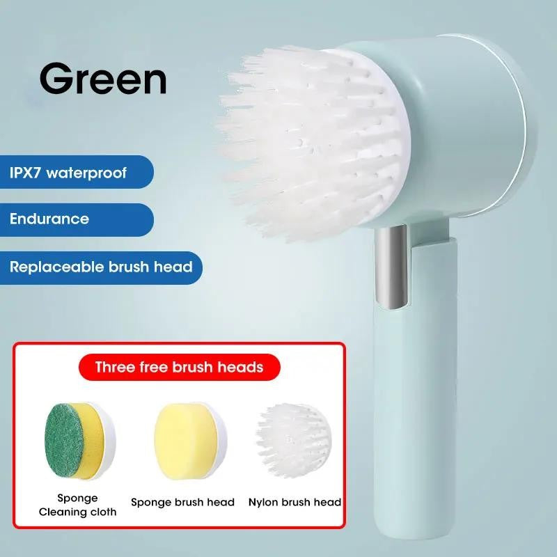 2025 Cordless Electric Spin Scrubber with 5 Brushes,Ipx7 Waterproof Rechargeable